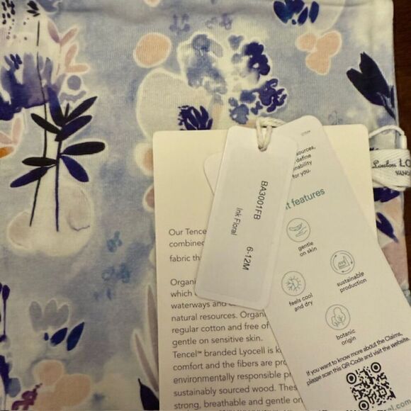 NWT Loulou Lollipop Ruffle Bodysuit in Ink Floral Size 6-12 Months - Picture 2 of 2